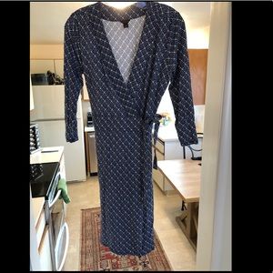 Ann Taylor Blue Wrap Dress, Sz 4